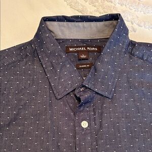 Michael Kors Navy Polka Dot Men's Shirt